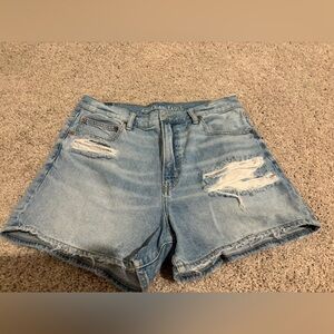 American Eagle Light Blue Distressed Jean Shorts